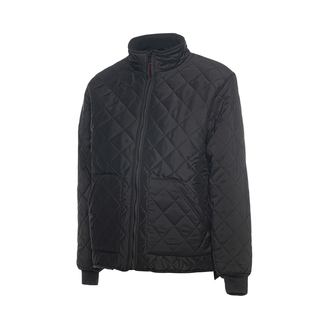 Black refrigeration jacket on a white background