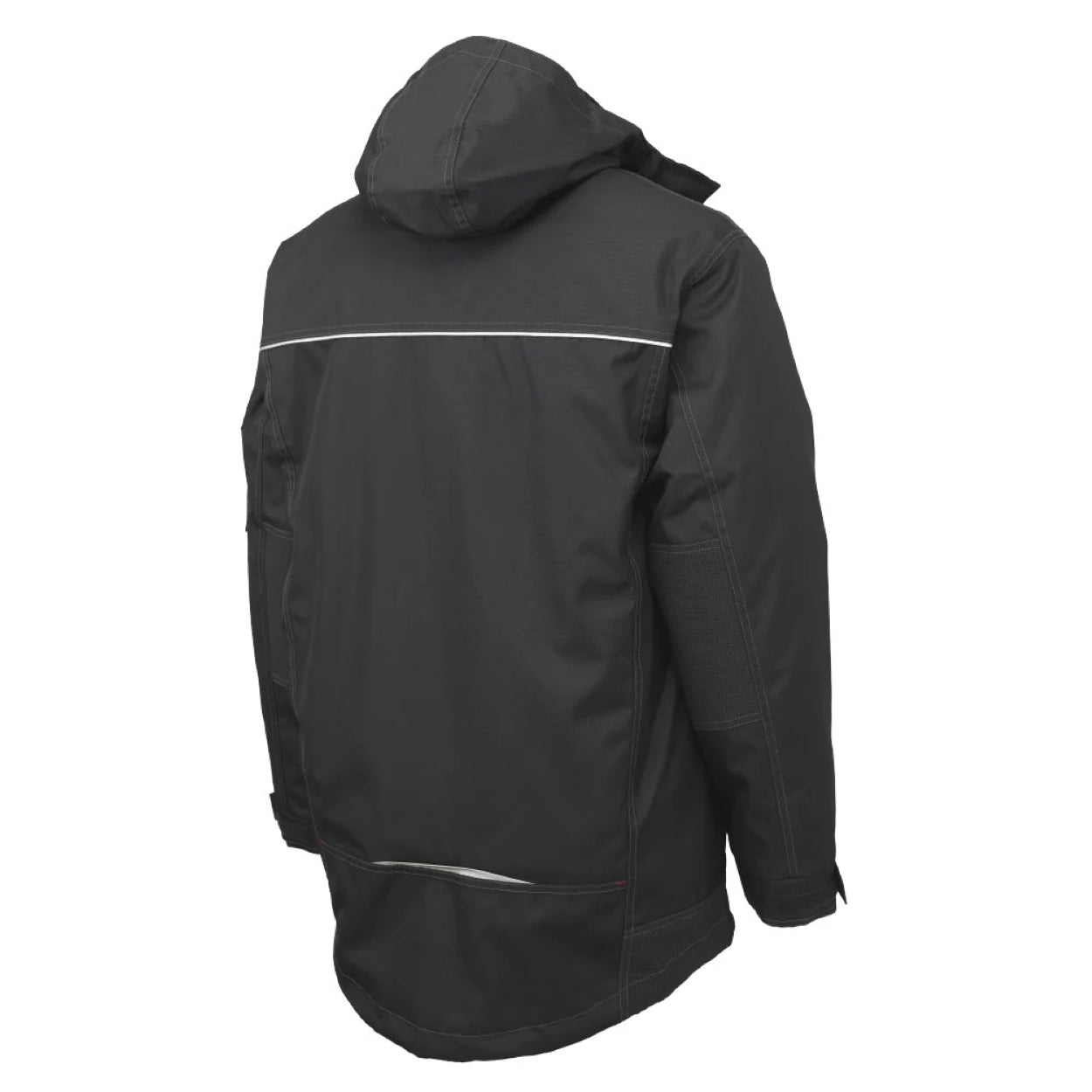 Black hybrid coat on a white background