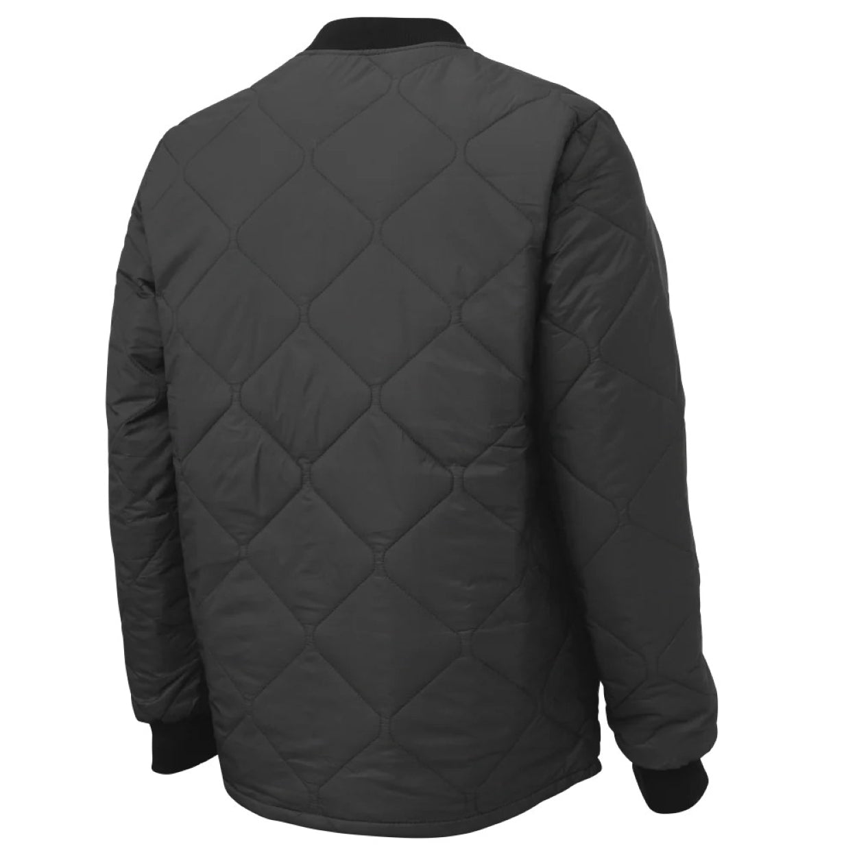 Black refrigeration jacket on a white background