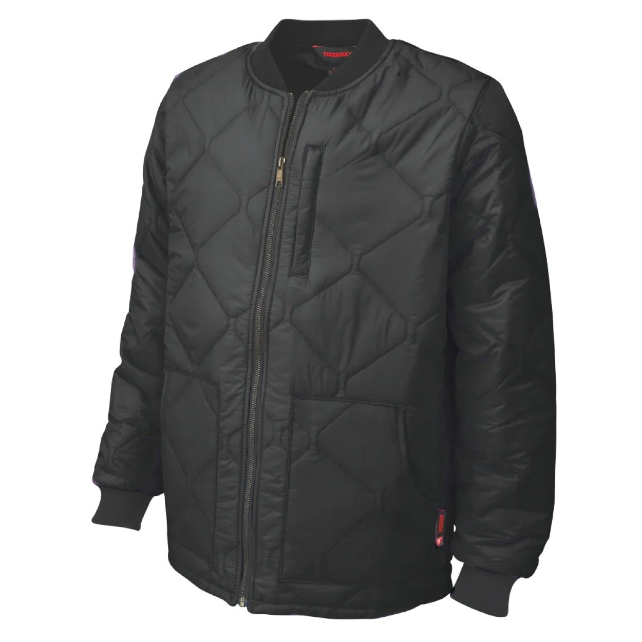 Black refrigeration jacket on a white background