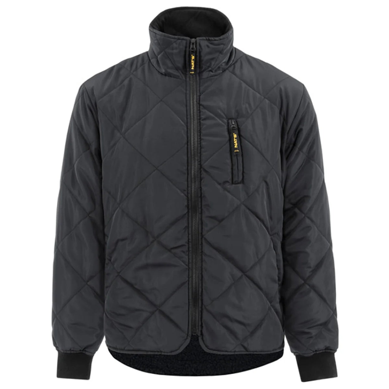 Black refrigeration jacket on a white background