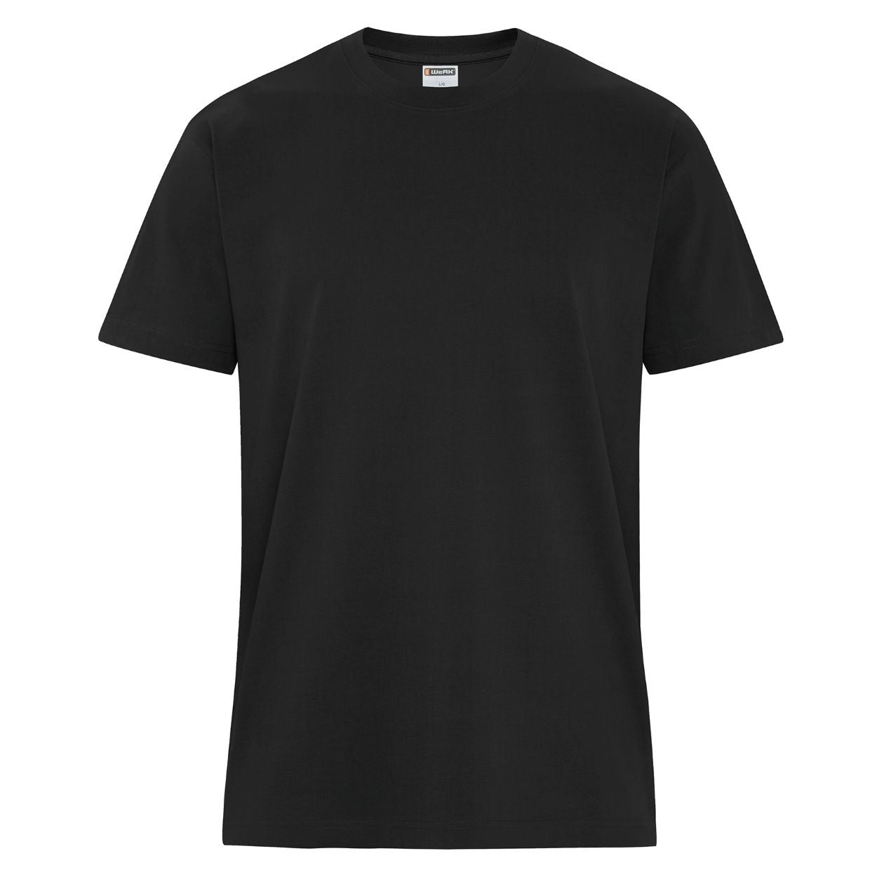 Black t-shirt on a white background