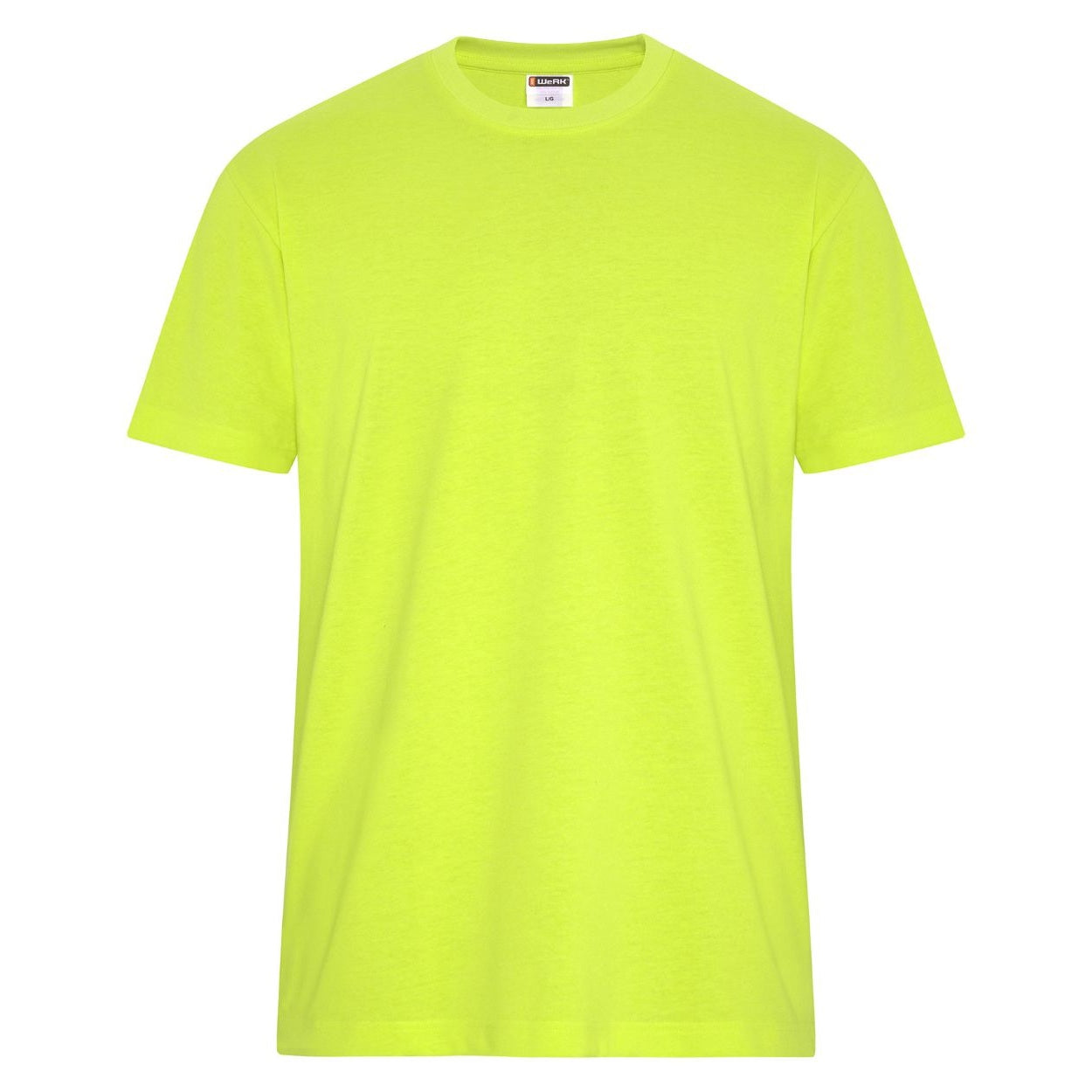 Safety yellow t-shirt on a white background
