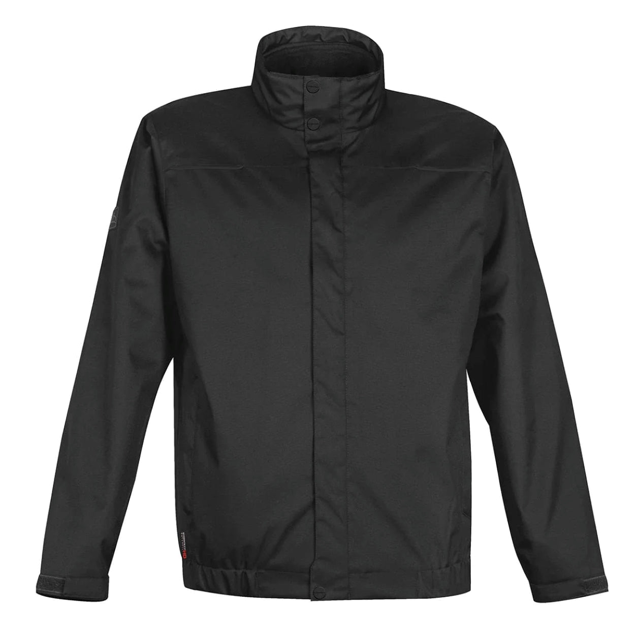 Black hybrid coat on a white background