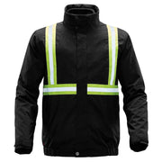 Hi-vis black hybrid coat on a white background