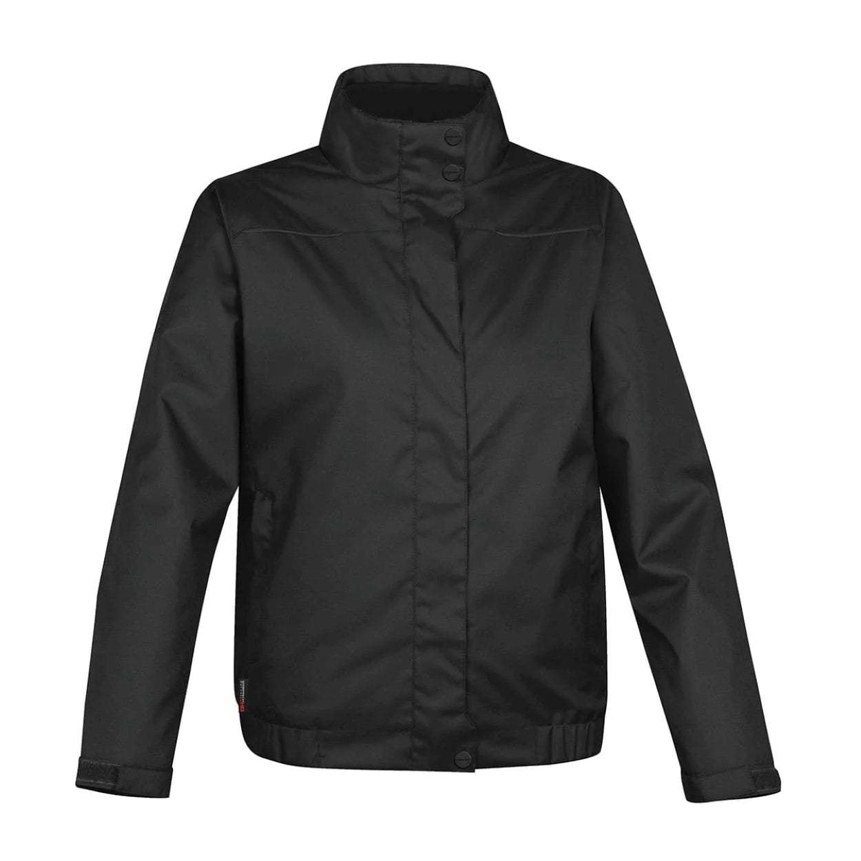 Black hybrid coat on a white background