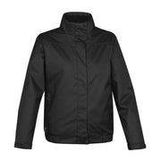 Black hybrid coat on a white background
