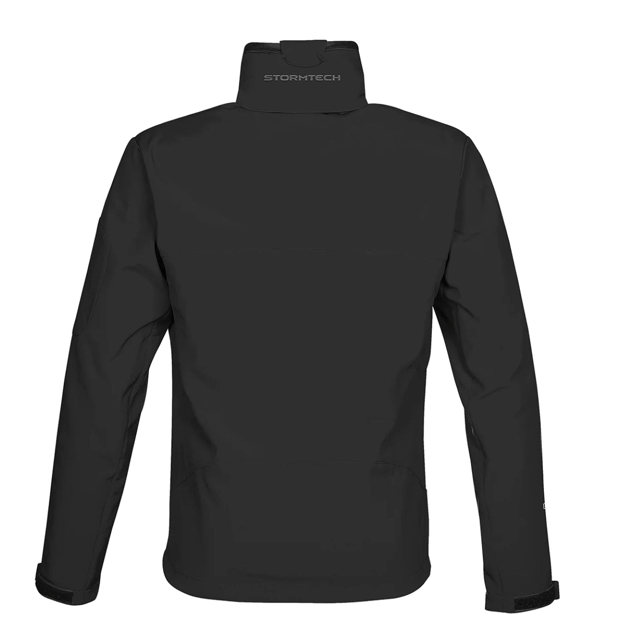 Black softshell jacket on a white background