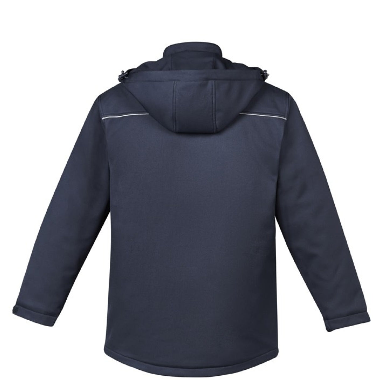 Navy softshell jacket on a white background