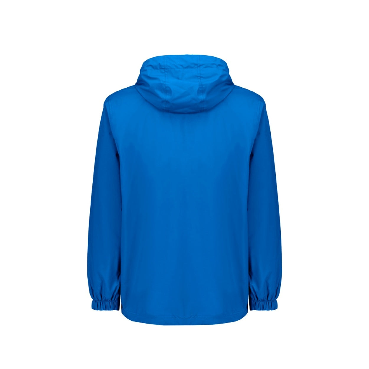 Cobalt rain jacket on a white background