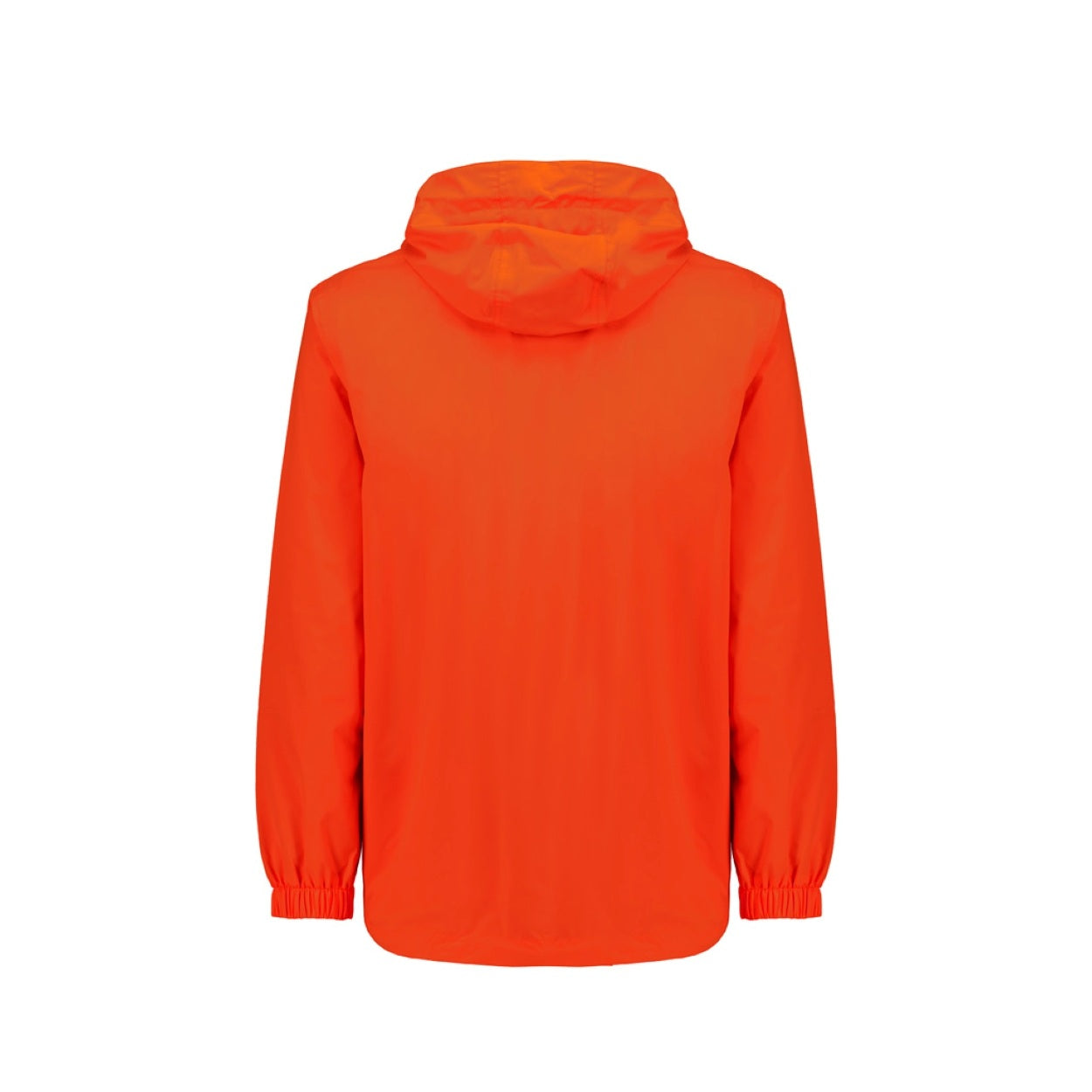 Orange rain jacket on a white background