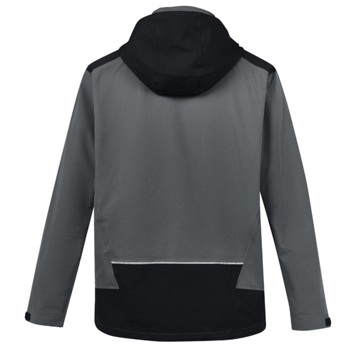 Charcoal/black windbreaker on a white background