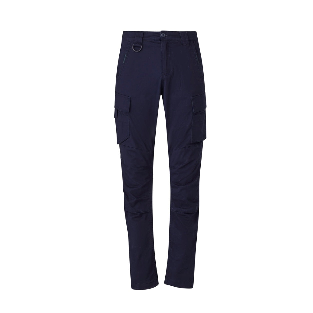 Navy pants on a white background