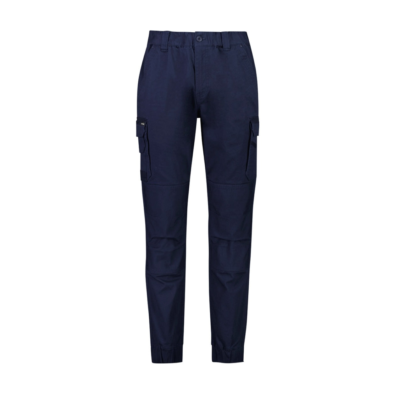 Navy pants on a white background