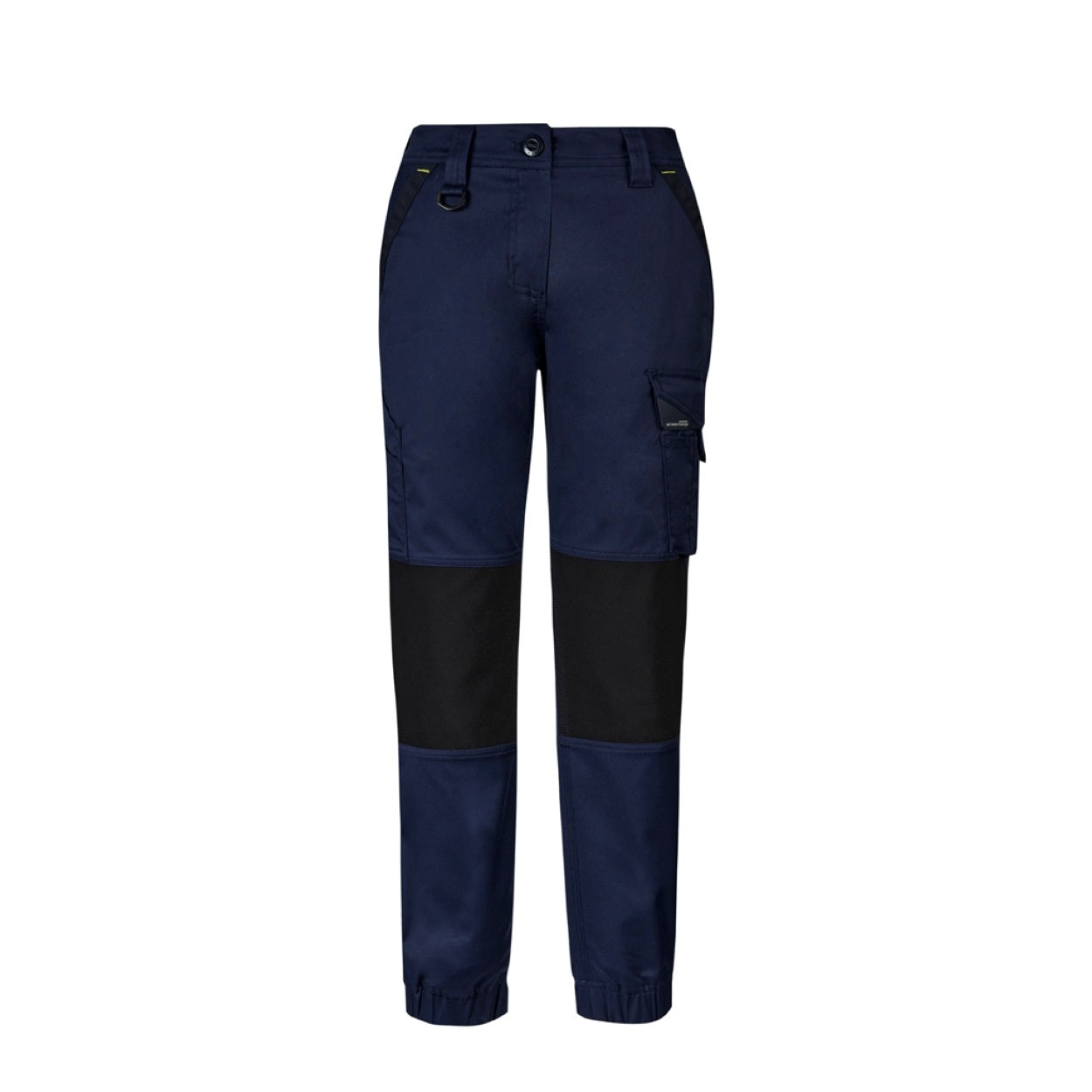 Navy pants on a white background