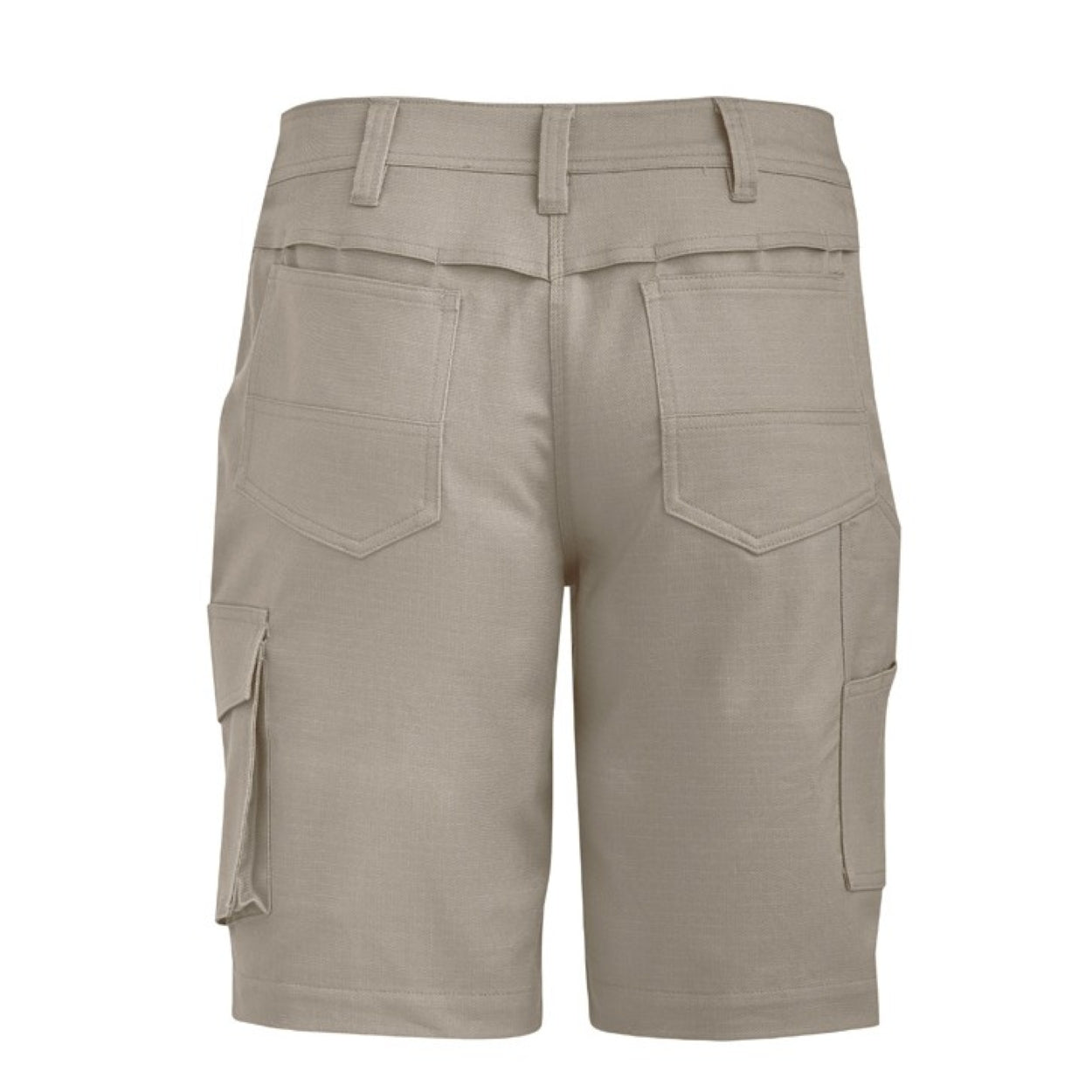 Khaki shorts on a white background