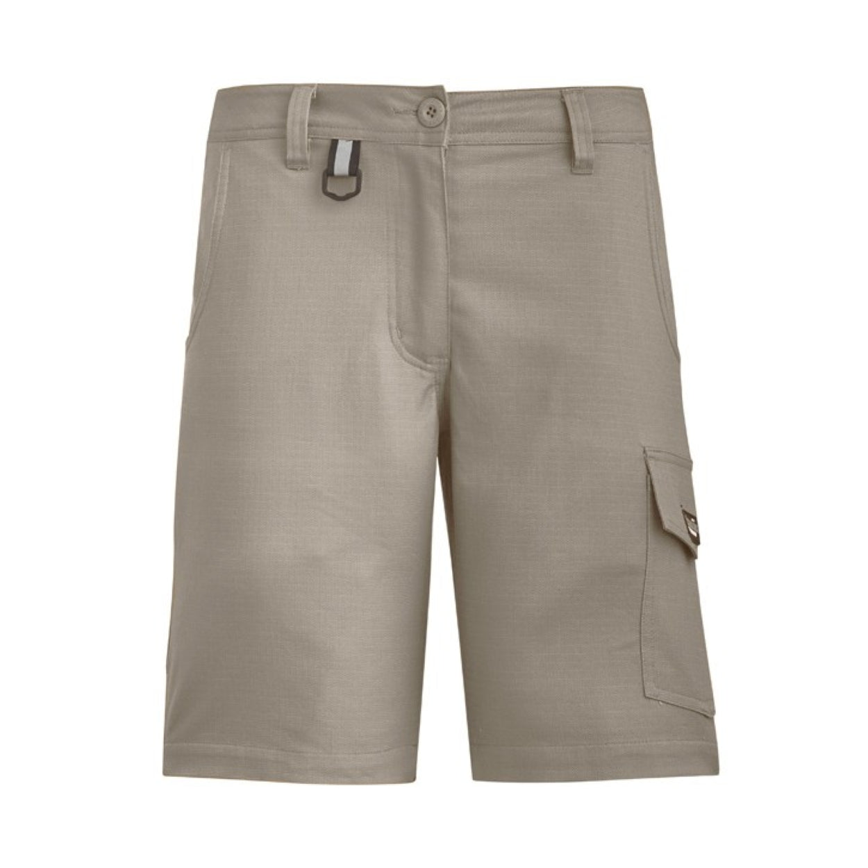 Khaki shorts on a white background