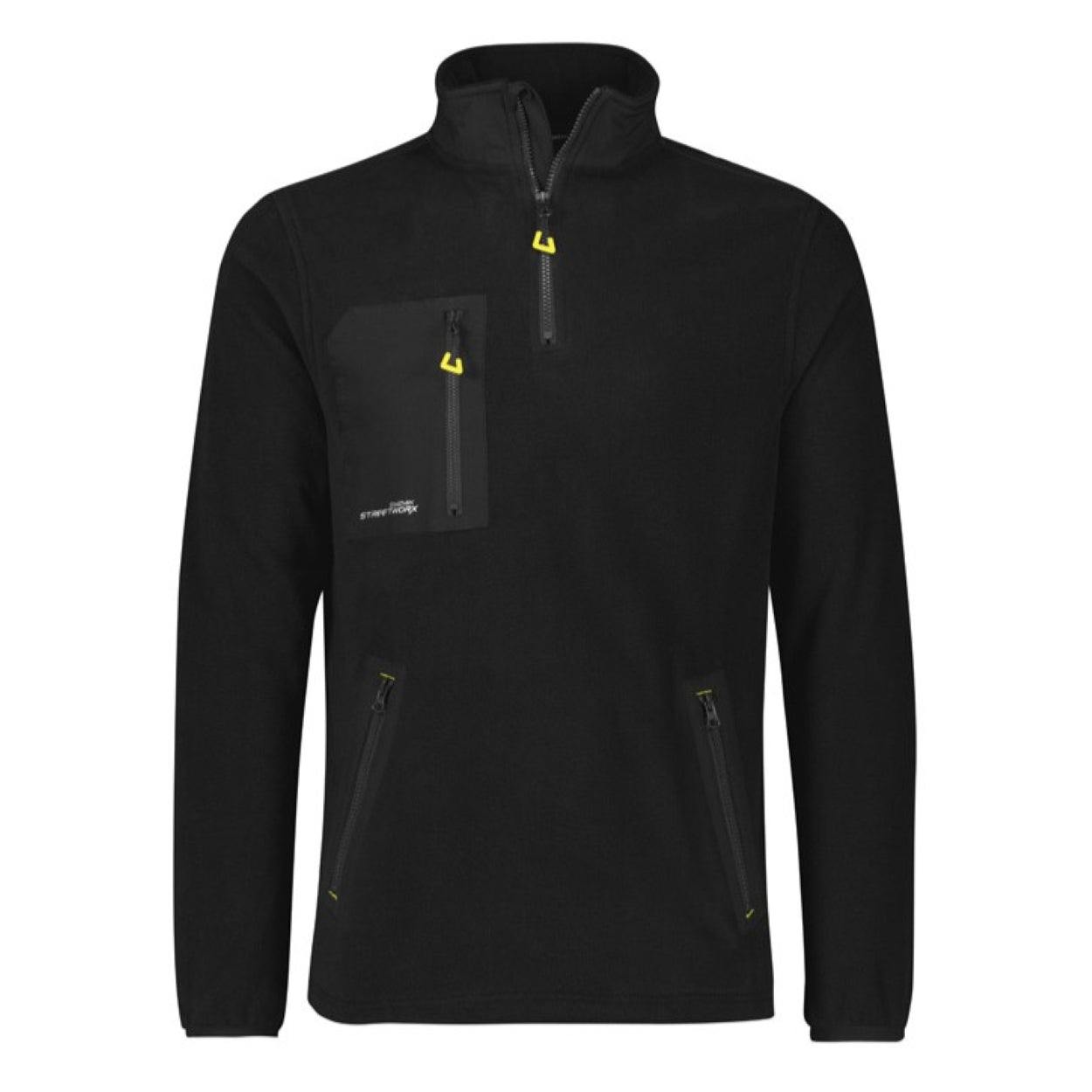 Black polar jacket on a white background
