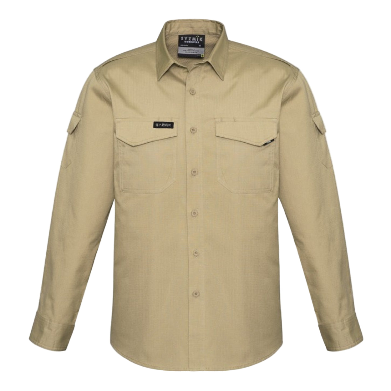 Khaki shirt on a white background
