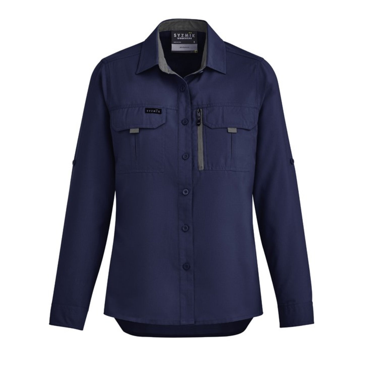 Navy shirt on a white background