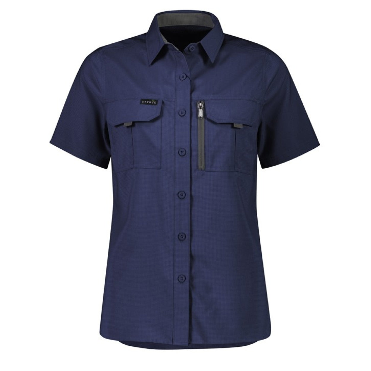 Navy shirt on a white background